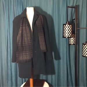 Bromley Collection Vtg 100% Wool Green Coat Size 12